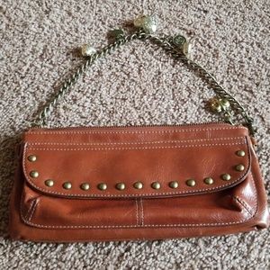 Kathy van Zeeland Tan clutch purse